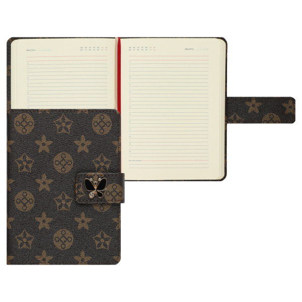 Ежедневник А6 7БЦ Modern style коричн, кожзам, на магните, 168л