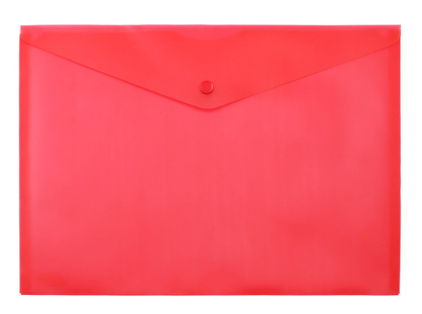 Папка-конверт кнопка А4 красная