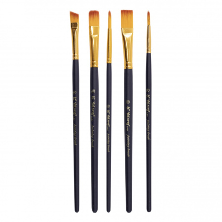 Кисти н-р нейлон  5 шт, плоские (6.10.12) и круглые (2,4)