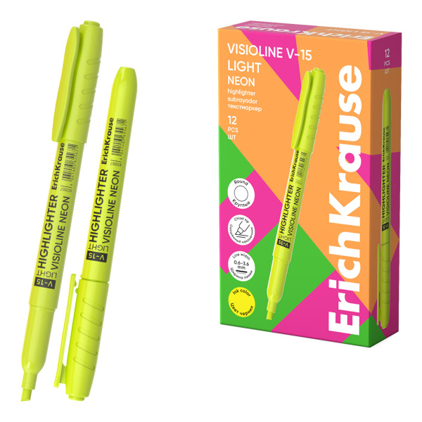 Маркер  текст желтый Visioline V-15 ЕК Light Neon