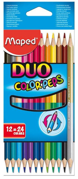 Карандаши .Двухсторонние ColorPeps 24цв.12шт. трехранныеАКЦИЯ