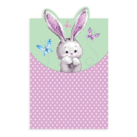 Папка-конверт А4  на лип. Зайка, фигурн. вырубкаАКЦИЯ