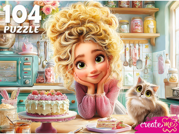 Пазлы 104 эл Девочка с тортом