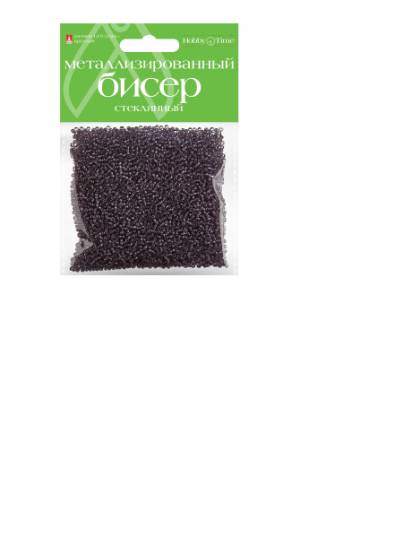 Бисер лавандовый 2мм 60гр металлизир. круглый  АКЦИЯ