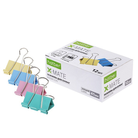 Зажим д/бумаг цветной 41мм X-Мэйт