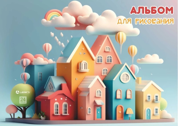 Альбом 24л Сказочные домики, на склейке