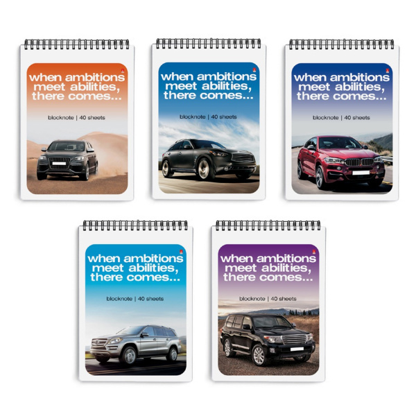 Блокнот/гребень  А6  40л Машины, 5 видов