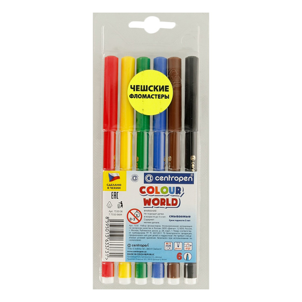 Фломастеры Colour World   6цв. блистерн. уп.