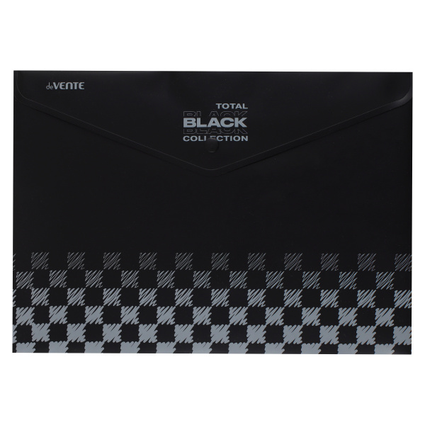 Папка-конверт кнопка А4 Total Black