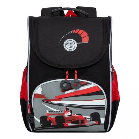 Рюкзак 25*33*13см Гоночная машина черный - красный, мешок д/обуви