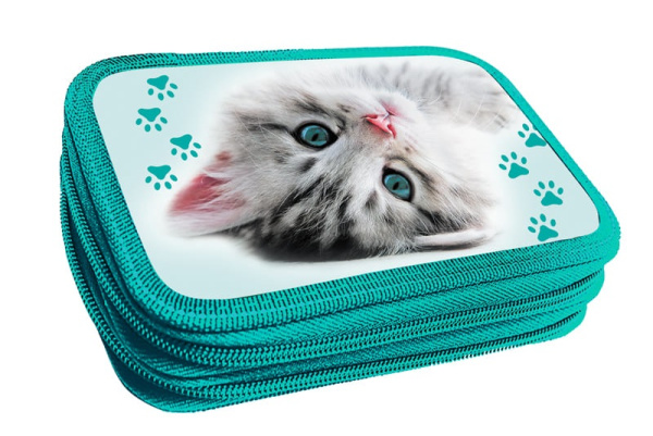 Пенал 2отд/д Серый котёнок