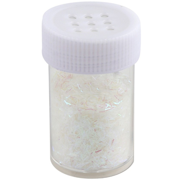 Блестки Белые Палочки голография, 10г с дозатором