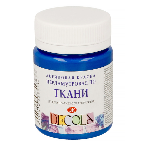 Акрил ткань голубая перламутровый  Декола  50мл