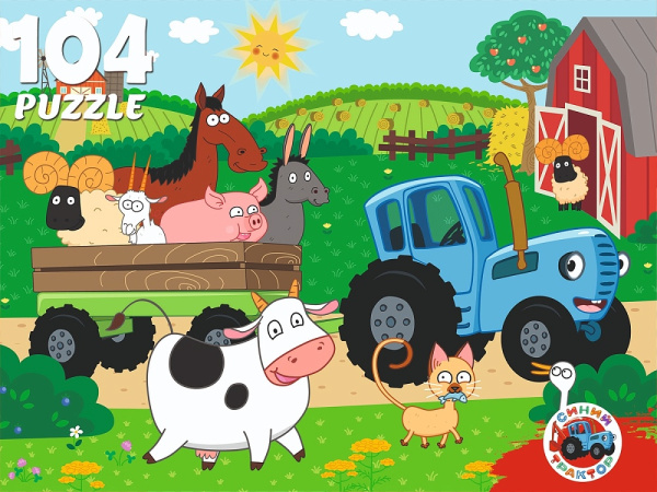 Пазлы 104 эл Синий трактор