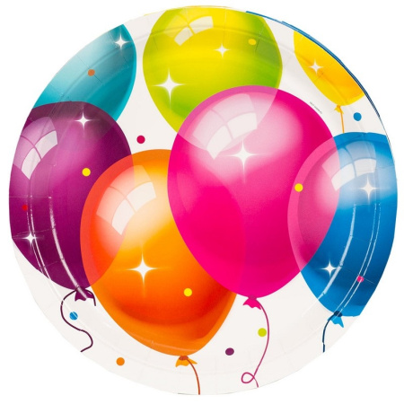 Тарелка бумажная Шары Кристальные 6шт 23см