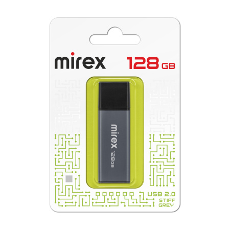 Флэшка128Gb Stiff серый/чёрный, метал. корпус