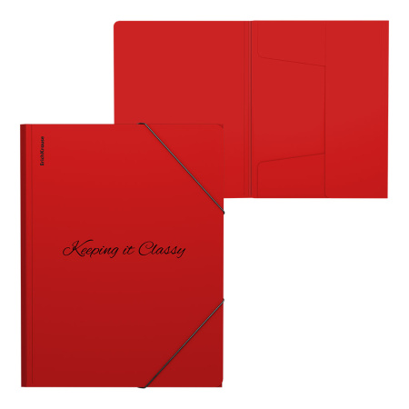 Папка на резинках Classic Phrases красный