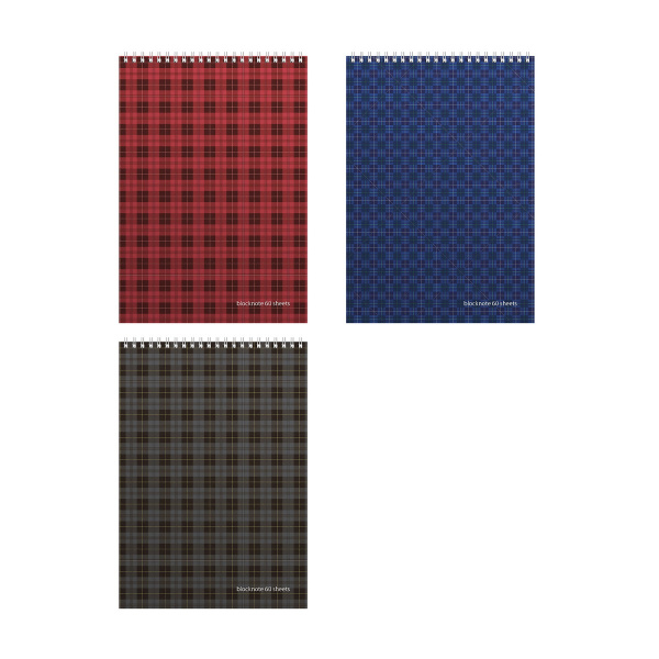 Блокнот/гребень  А4 60л Ultimate basics Шотландка, 3 вида АКЦИЯ