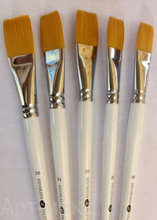 Кисть синтетика  №24 плоская длин. ручка