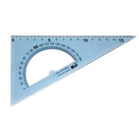 Треугольник-транспортир 17см 30*60 прозр. шелкография