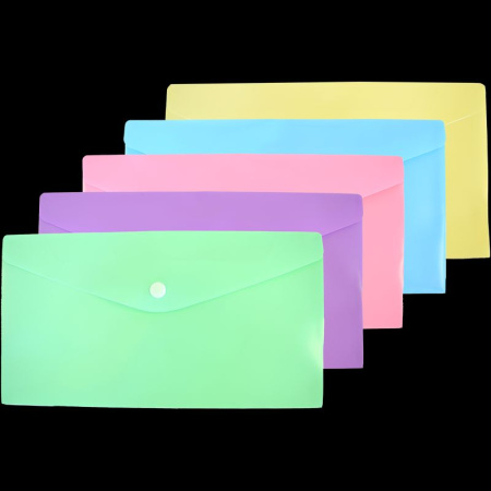 Папка-конверт кнопка 260*140 Pastel 5цветов