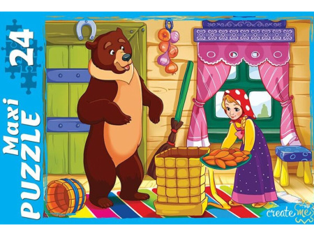 Пазлы 24 эл MAXI Маша и медведь