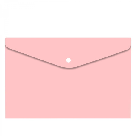 Папка-конверт кнопка А4 Macarons коралловая