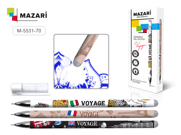 Ручка гель "пиши-стирай" Voyage, 0,5мм, синяя