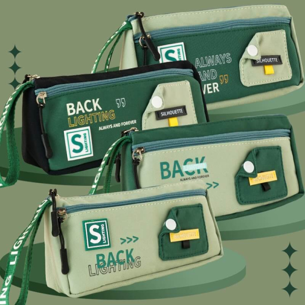 Пенал объемный Back зелёный