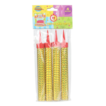 Свеча д/торта Фонтан С днём рождения 4шт/уп