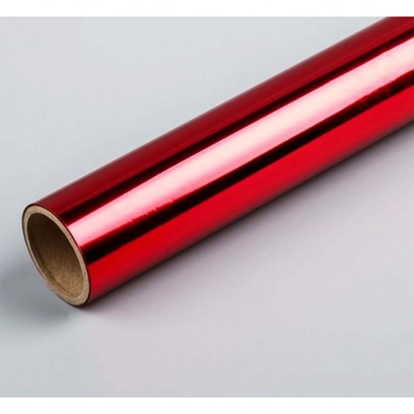 Пленка самоклеящаяся 45x300см металлизированная красная