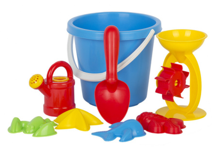 Песочный набор (ведро, мельница, лейка, совок, формы