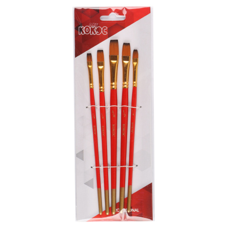 Кисти н-р нейлон  5 шт, плоские