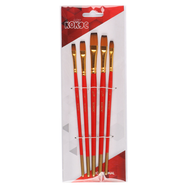 Кисти н-р нейлон  5 шт, плоские