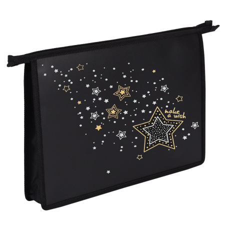 Папка д/тетр  А5  на молнии  Stars, 3D фольга