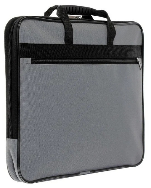 Папка с ручками А4+  усил.ручки, карман, Серая ткань