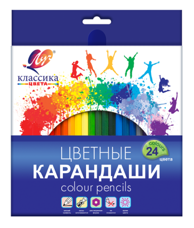Карандаши Классика 24цв  шестигран. АКЦИЯ