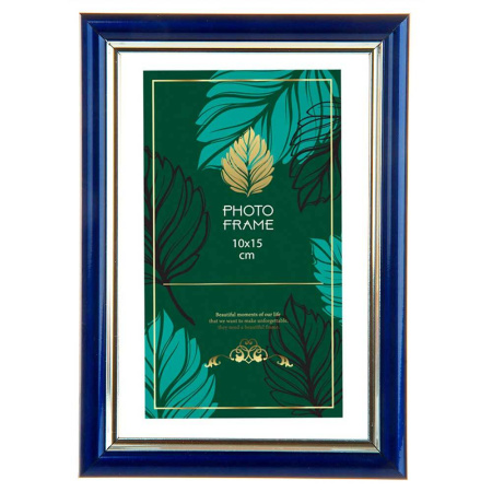 Ф/рамка пластик 10х15 Синий серебро