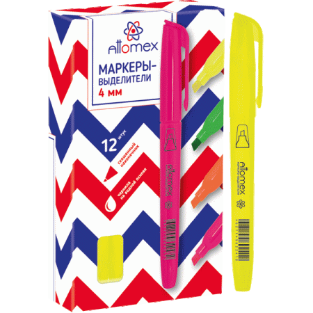 Маркер  текст желтый 4мм