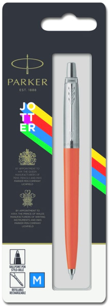 Ручка подар Parker Jotter Color синяя  оранжевый корпус, блистер