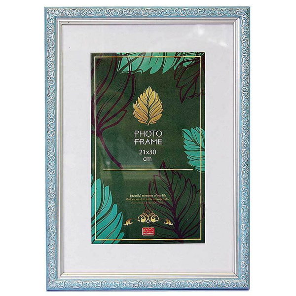 Ф/рамка пластик 21х30 Эрмитаж пастельно-синий с серебром (Винтаж