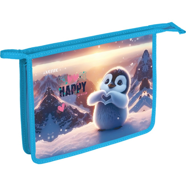 Папка д/тетр  А5  на молнии  Happy Pinguin