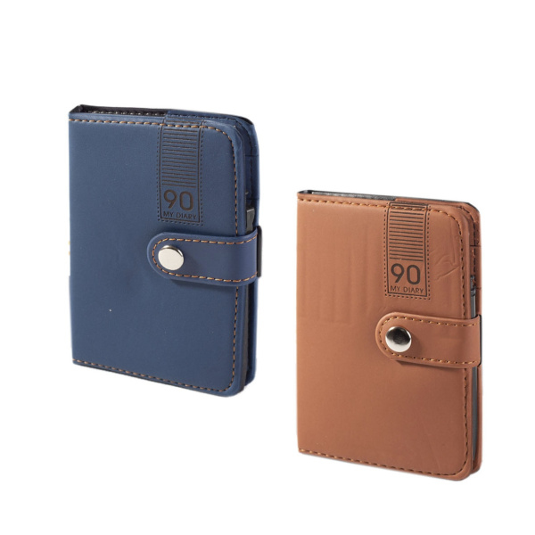 Блокнот А7 7Бц 70л  иск. кожа, клапан на кнопке, ручка, 70л
