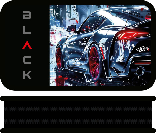 Пенал 2отд/м Black car, soft, тканевый торец