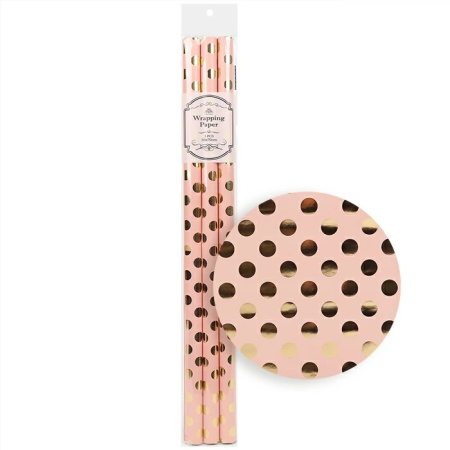 Подарочная бумага Золотой горошек  50*70см, 3шт