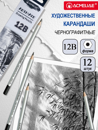 Карандаш ч/гр Acmeliae /В12 серебряный корпус