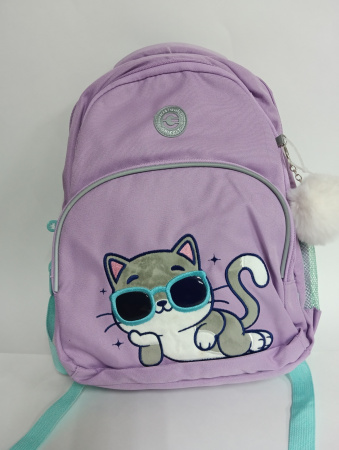 Рюкзак Кот в очках розовый (сиреневый)