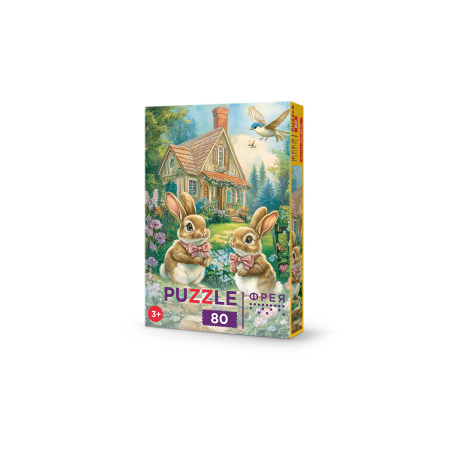 Пазлы 80 эл Домик для зайчат