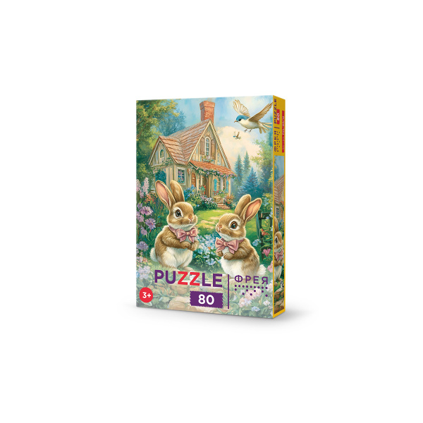 Пазлы 80 эл Домик для зайчат