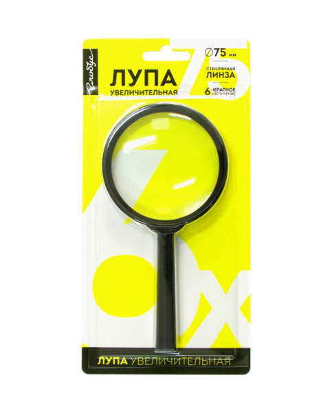 Лупа d 75мм стеклянная (шестикратное увеличение)